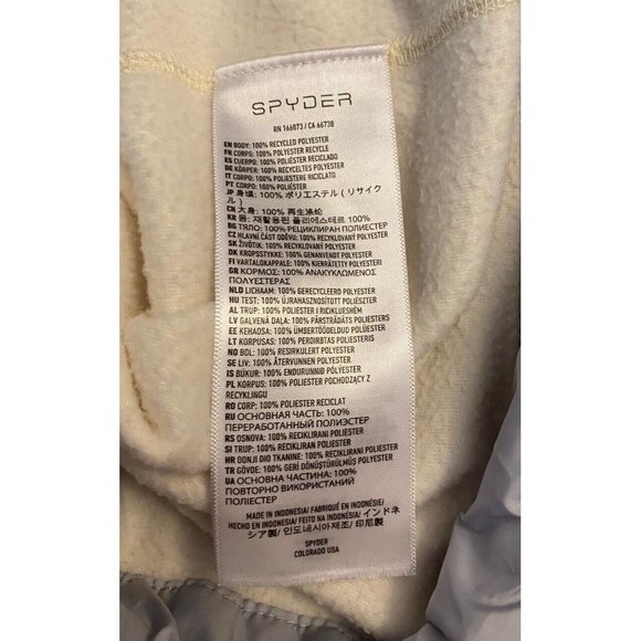 SPYDER Womens Fleece Top Beige with gray accents MEDIUM Drawcord Hem - Picture 5 of 5